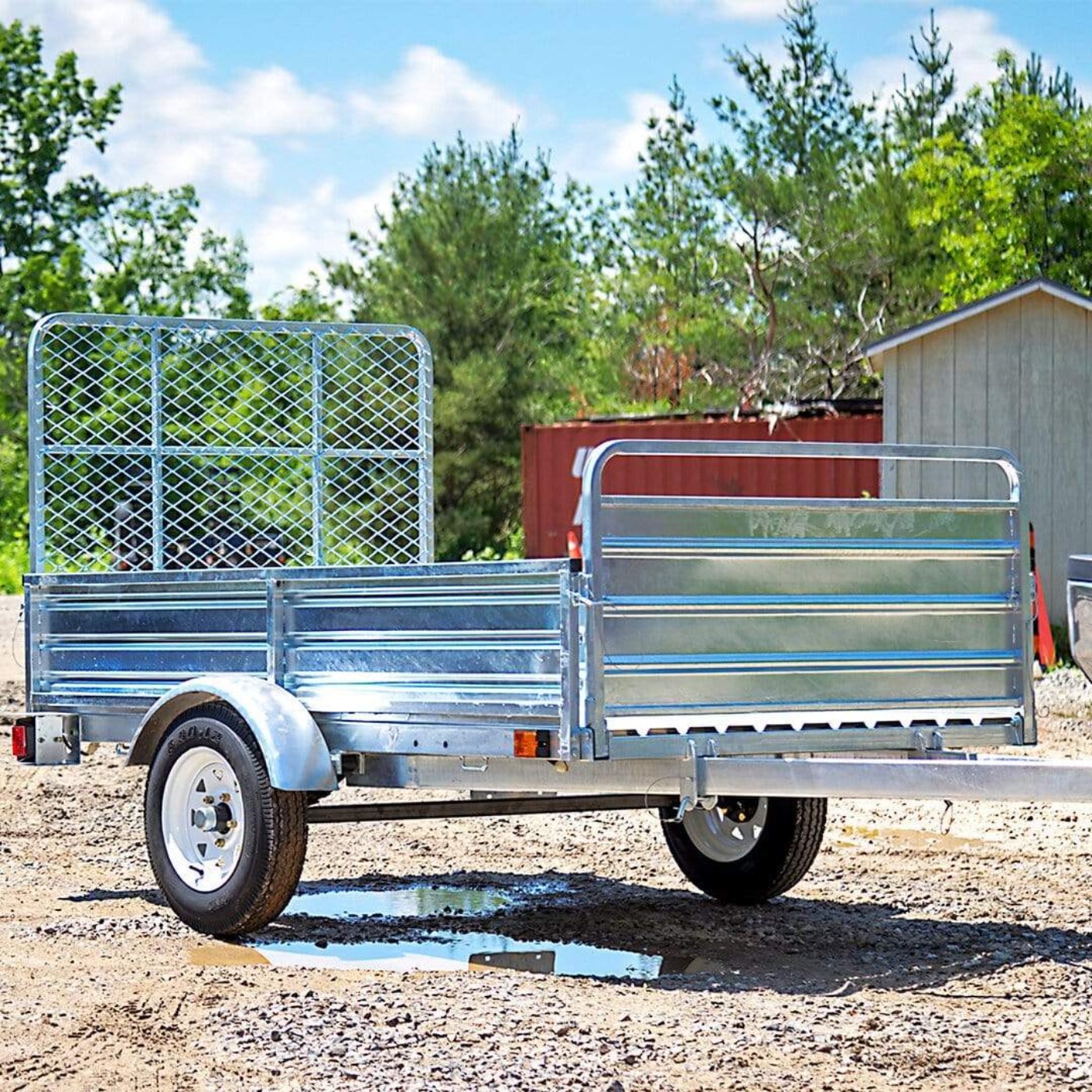 DK2 5FT X 7FT Single Axle Utility Trailer Kit with Drive Up Gate- Galvanized