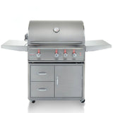 Blaze Professional LUX 34-Inch 3-Burner Natural Gas Grill With Rear Infrared Burner - BLZ-3PRO-NG+BLZ-3PRO-CART