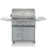 Blaze Professional LUX 34-Inch 3-Burner Propane Gas Grill With Rear Infrared Burner - BLZ-3PRO-LP+BLZ-3PRO-CART