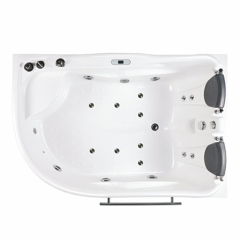 EAGO 6 ft Left Corner Acrylic White Whirlpool Bathtub for Two AM124ETL-L