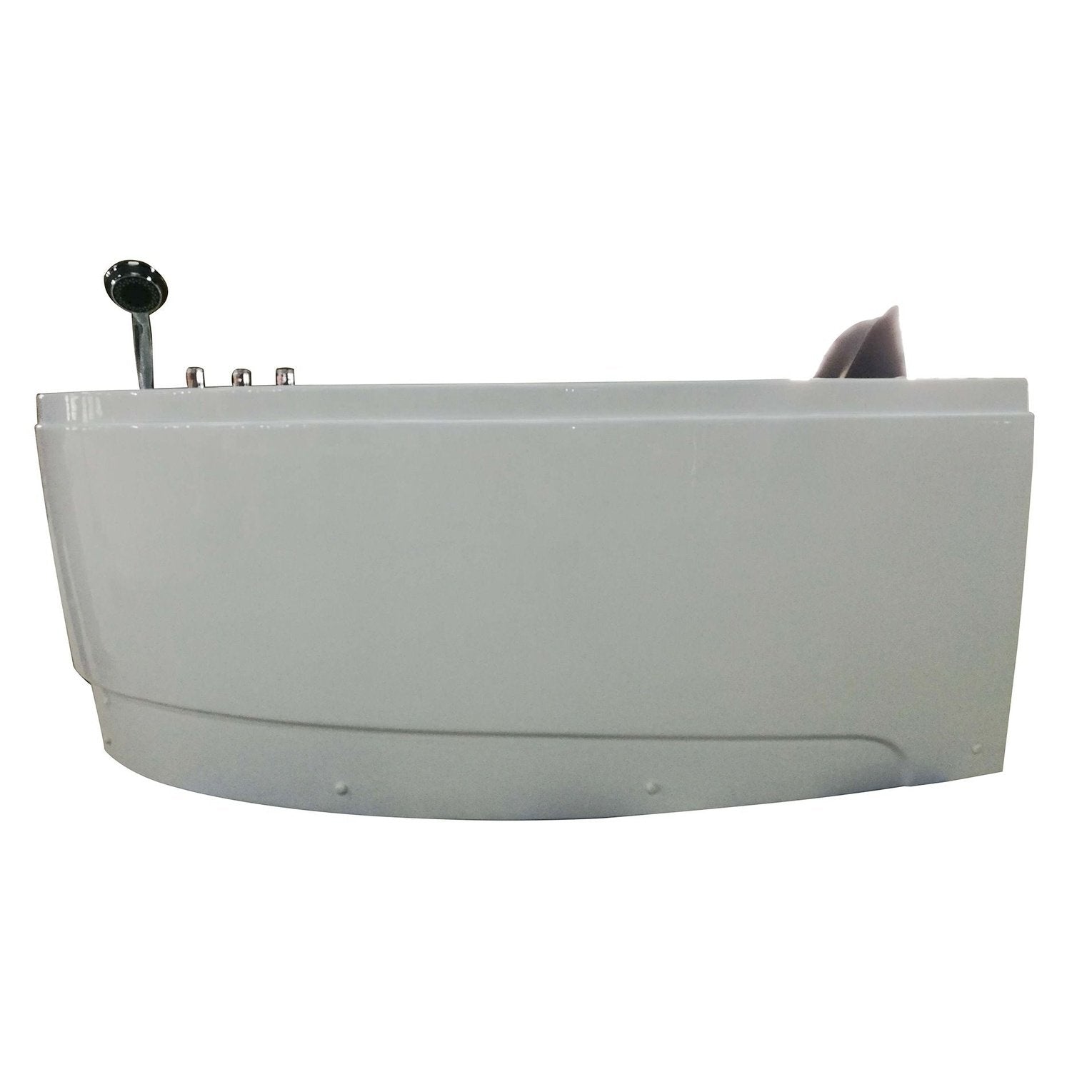 EAGO 59" Single Person Corner White Acrylic Whirlpool Bath Tub AM161-L