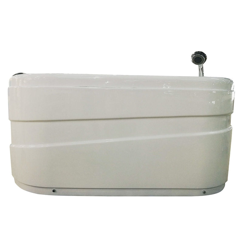 EAGO 57'' White Acrylic Corner Jetted Whirlpool Bathtub W/ Fixtures AM175-R