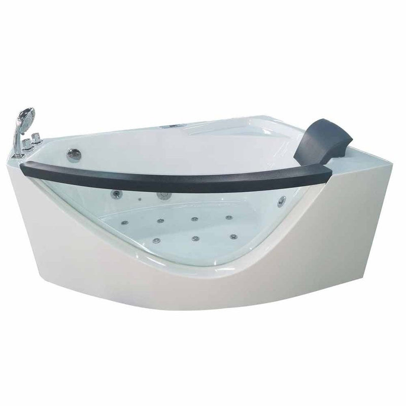 EAGO 5 ft Clear Rounded Left Corner Acrylic Whirlpool Bathtub AM198ETL-L