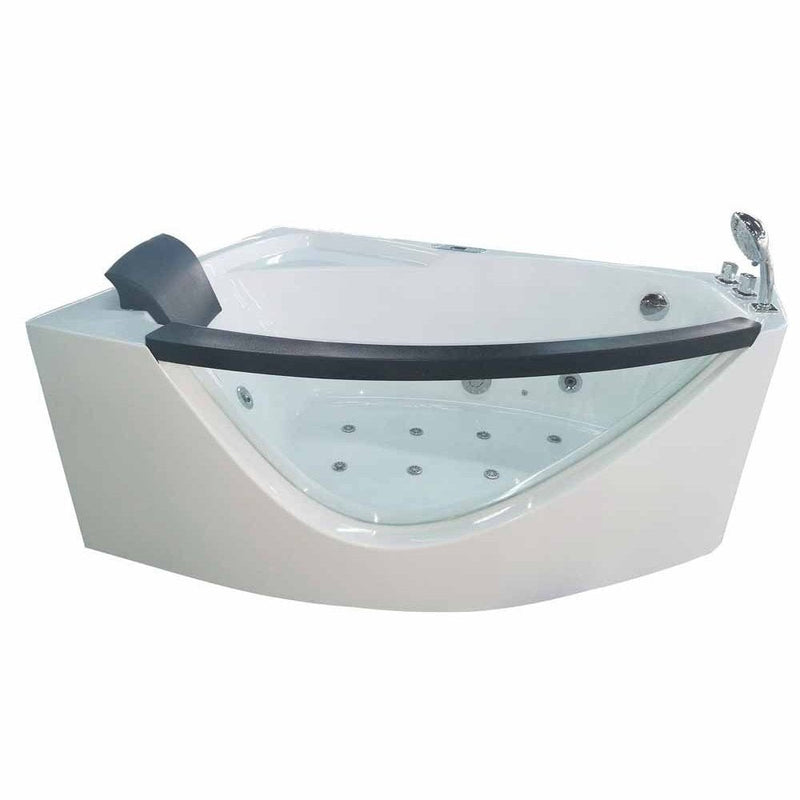 EAGO 5 ft Clear Rounded Right Corner Acrylic Whirlpool Bathtub AM198ETL-R