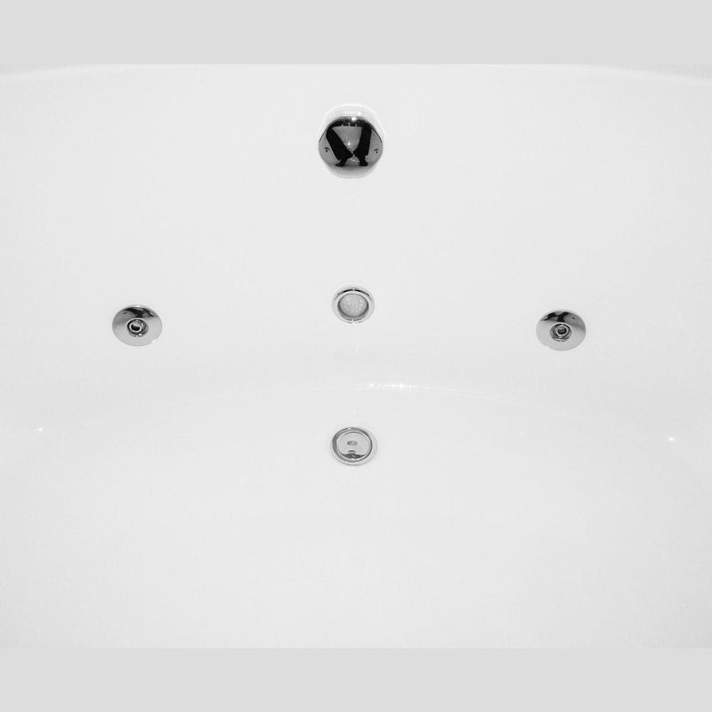 EAGO 5' Rounded Modern Double Seat Corner Whirlpool Bath Tub with Fixtures AM200