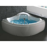 EAGO 5 ft Corner Acrylic White Waterfall Whirlpool Bathtub for Two AM208ETL