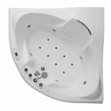 EAGO 5 ft Corner Acrylic White Waterfall Whirlpool Bathtub for Two AM208ETL