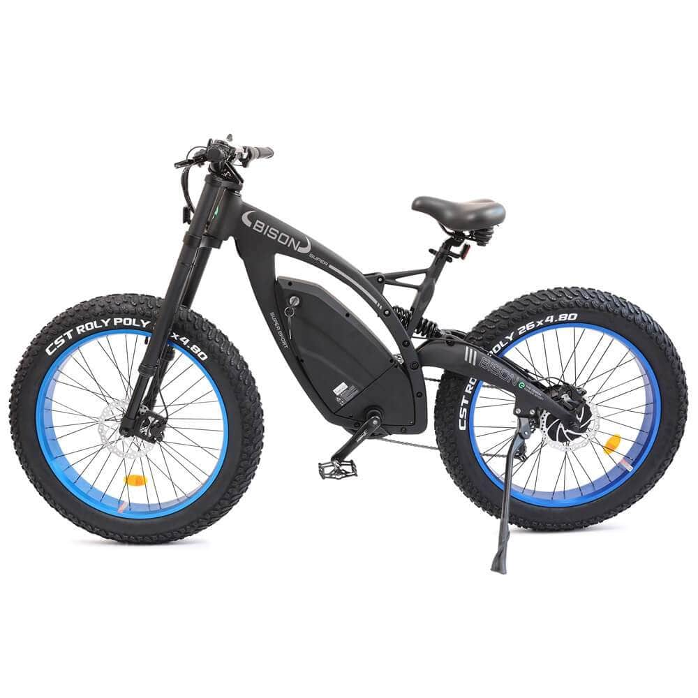 Ecotric Bison 48v 17.6AH 1000W Fat Tire Electric Bike, Matte Black - NS-SON26LCD-BL