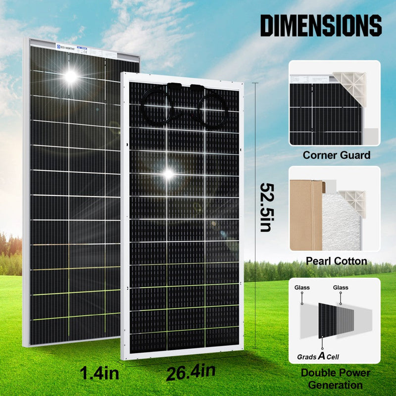 Eco-Worthy 1170W 24V 6x Bifacial 195W Complete MPPT Off Grid Solar Kit