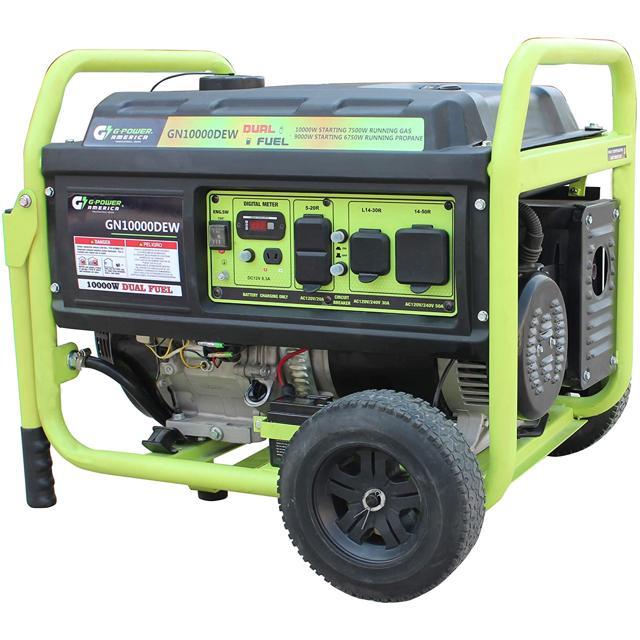 Green-Power 10000/7500-Watt Dual Fuel Gas and Propane Generator - GN10000DEW