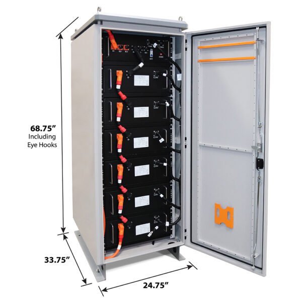 Aims Power Dual Lithium Battery Cabinet Set 230VDC |192AMPS | 44,160 Watt Hours