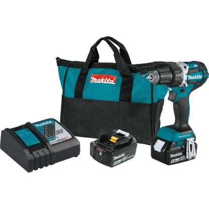 Makita 18V LXT Lithium-Ion Compact Brushless Cordless 1/2" Driver-Drill Kit, 2-speed, var. spd., L.E.D. Light, bag  - XFD12T