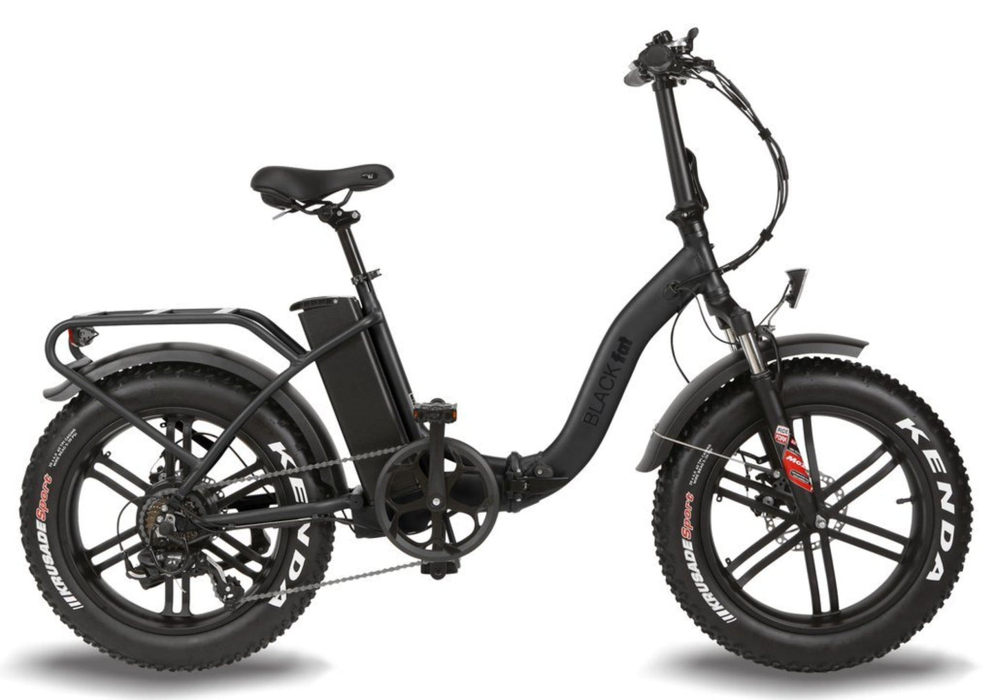 T4B 500W 48V/15.6AH Fat 2-Way Fat Tire Folding Electric Bike - EB-500WFATBLK