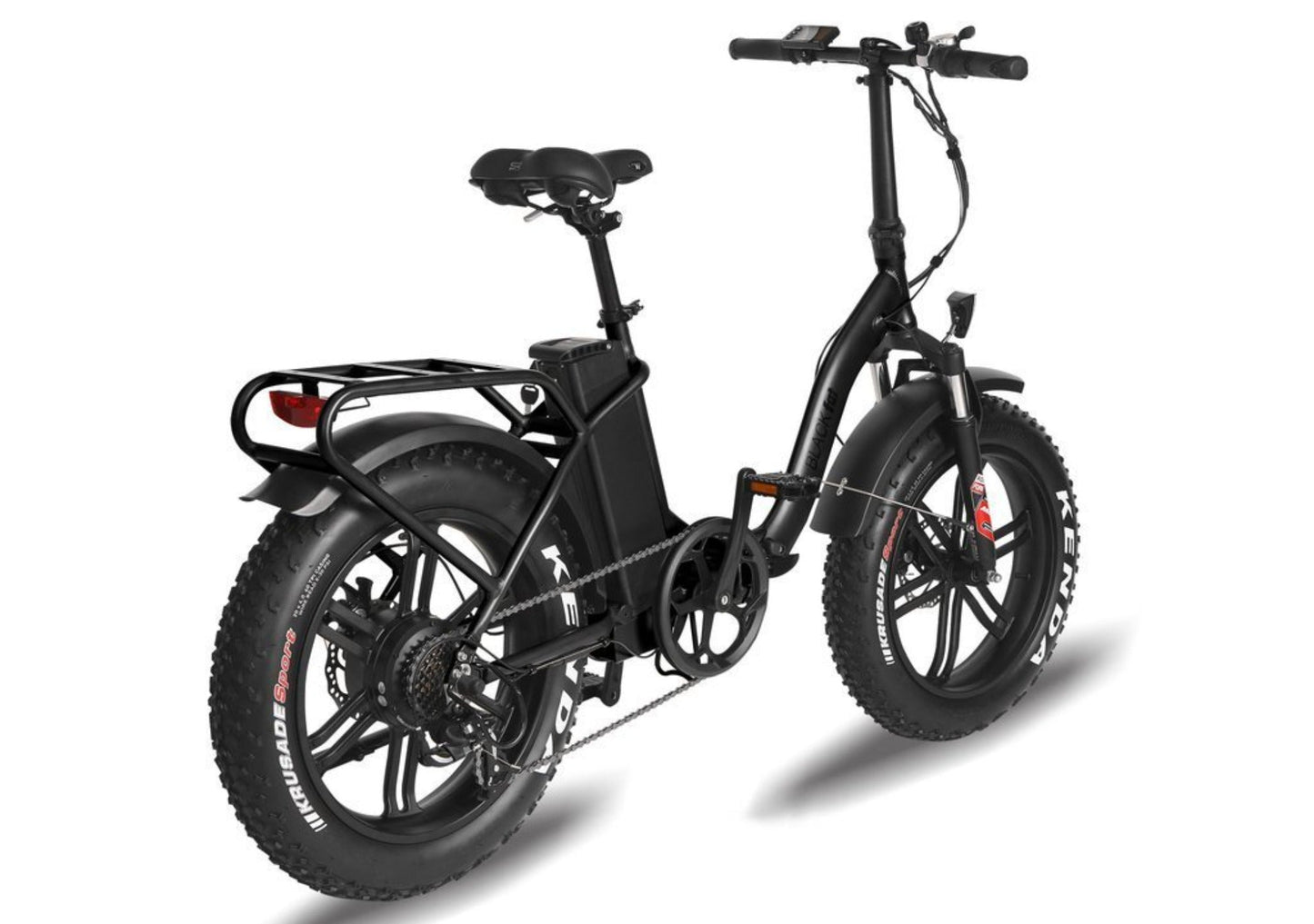 T4B 500W 48V/15.6AH Fat 2-Way Fat Tire Folding Electric Bike - EB-500WFATBLK