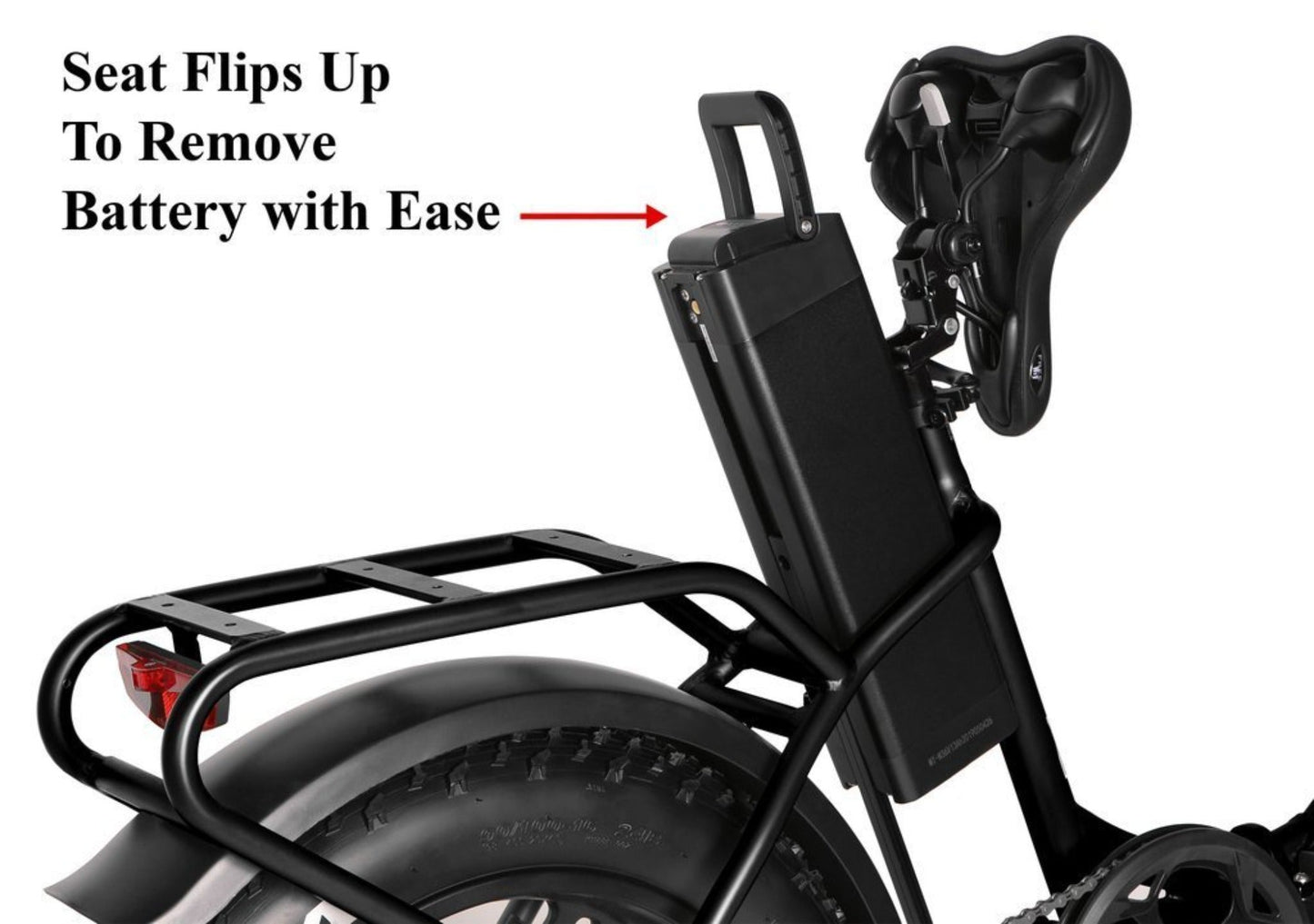T4B 500W 48V/15.6AH Fat 2-Way Fat Tire Folding Electric Bike - EB-500WFATBLK