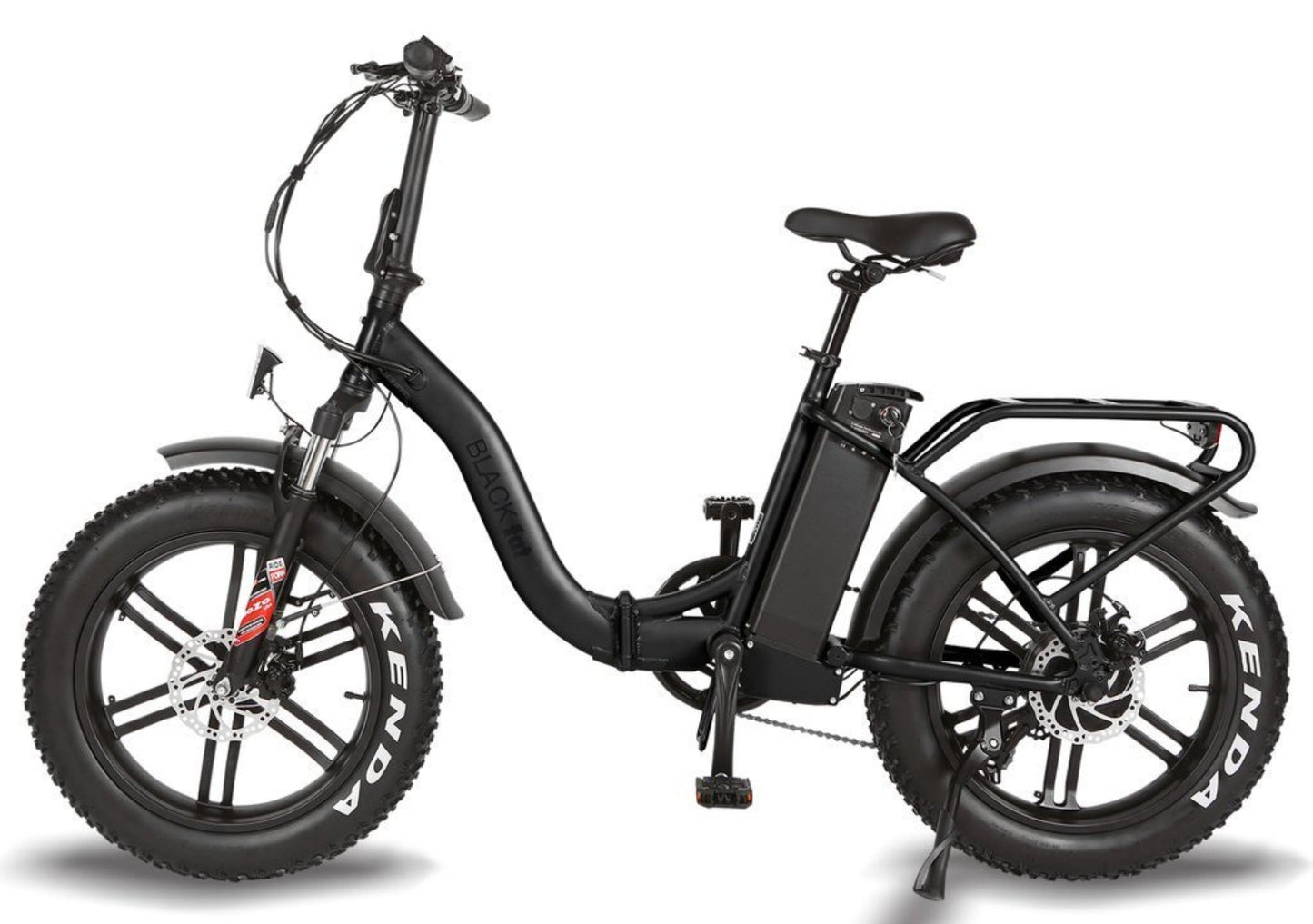 T4B 500W 48V/15.6AH Fat 2-Way Fat Tire Folding Electric Bike - EB-500WFATBLK