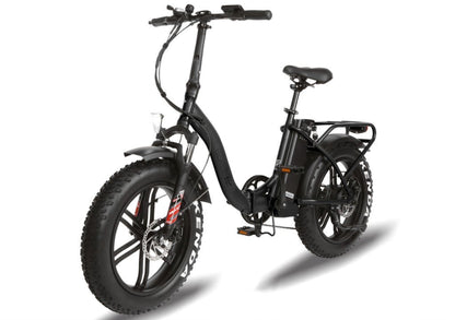 T4B 500W 48V/15.6AH Fat 2-Way Fat Tire Folding Electric Bike - EB-500WFATBLK
