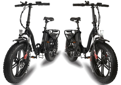 T4B 500W 48V/15.6AH Fat 2-Way Fat Tire Folding Electric Bike - EB-500WFATBLK