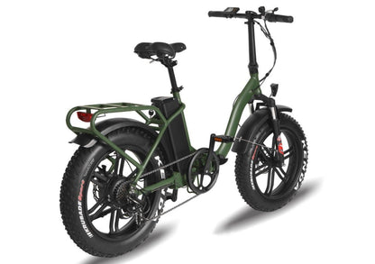 T4B 500W 48V/15.6AH Fat 2-Way Fat Tire Folding Electric Bike - EB-500WFATBLK