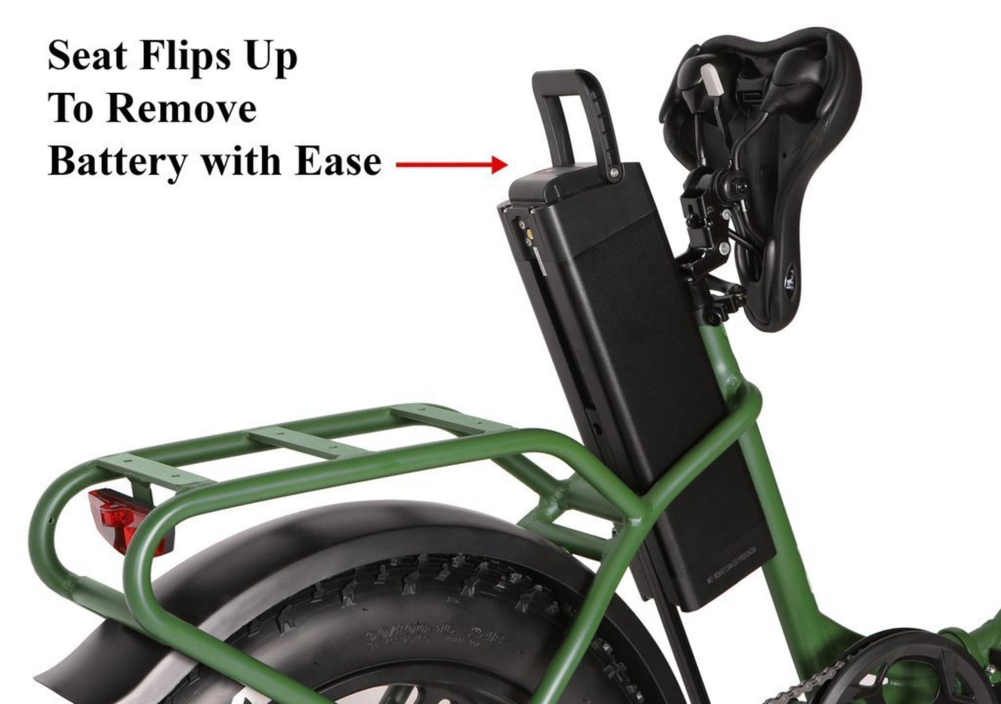 T4B 500W 48V/15.6AH Fat 2-Way Fat Tire Folding Electric Bike - EB-500WFATBLK