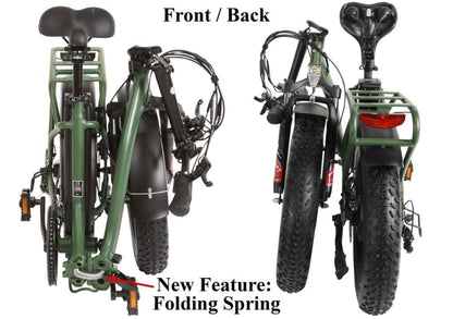 T4B 500W 48V/15.6AH Fat 2-Way Fat Tire Folding Electric Bike - EB-500WFATBLK