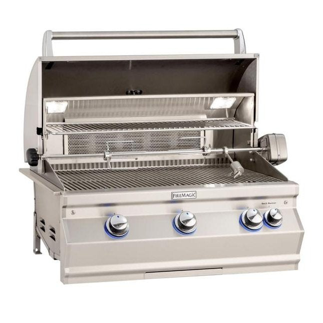 Fire Magic Aurora A790I 36-Inch Built-In Natural Gas Grill With One Infrared Burner, Rotisserie, And Analog Thermometer - A790I-8LAN