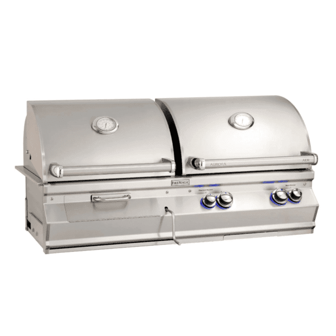 Fire Magic Aurora A830I 46-Inch Built-In Natural Gas & Charcoal Combo Grill With One Infrared Burner And Analog Thermometer - A830I-7LAN-CB - Fire Magic Grills