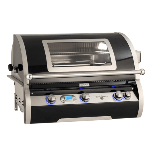 Fire Magic Echelon Black Diamond H790I 36-Inch Built-In Natural Gas Grill W/ One Infrared Burner, Magic View Window, Rotisserie, & Digital Thermometer - H790I-8L1N-W - Fire Magic Grills