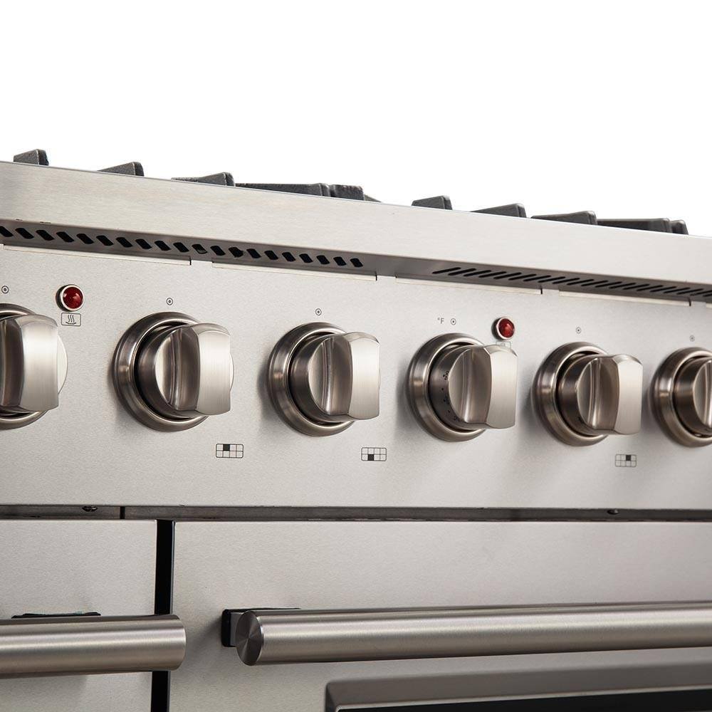 Forno 48" Galiano Gas Range with 8 Burners and Reversible Griddle in Stainless Steel FFSGS6244-48