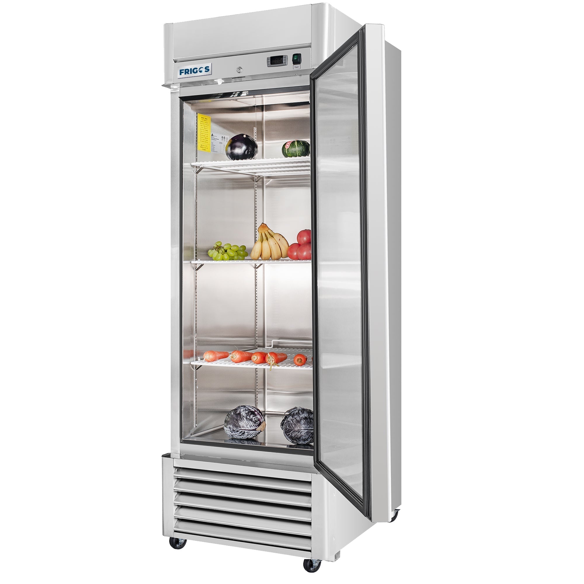 Frigos 27" Reach-In Refrigerator, Single Solid Door, 21 Cu. Ft., Aluminum Interior, 304 SS Floor - FG-RF-1D