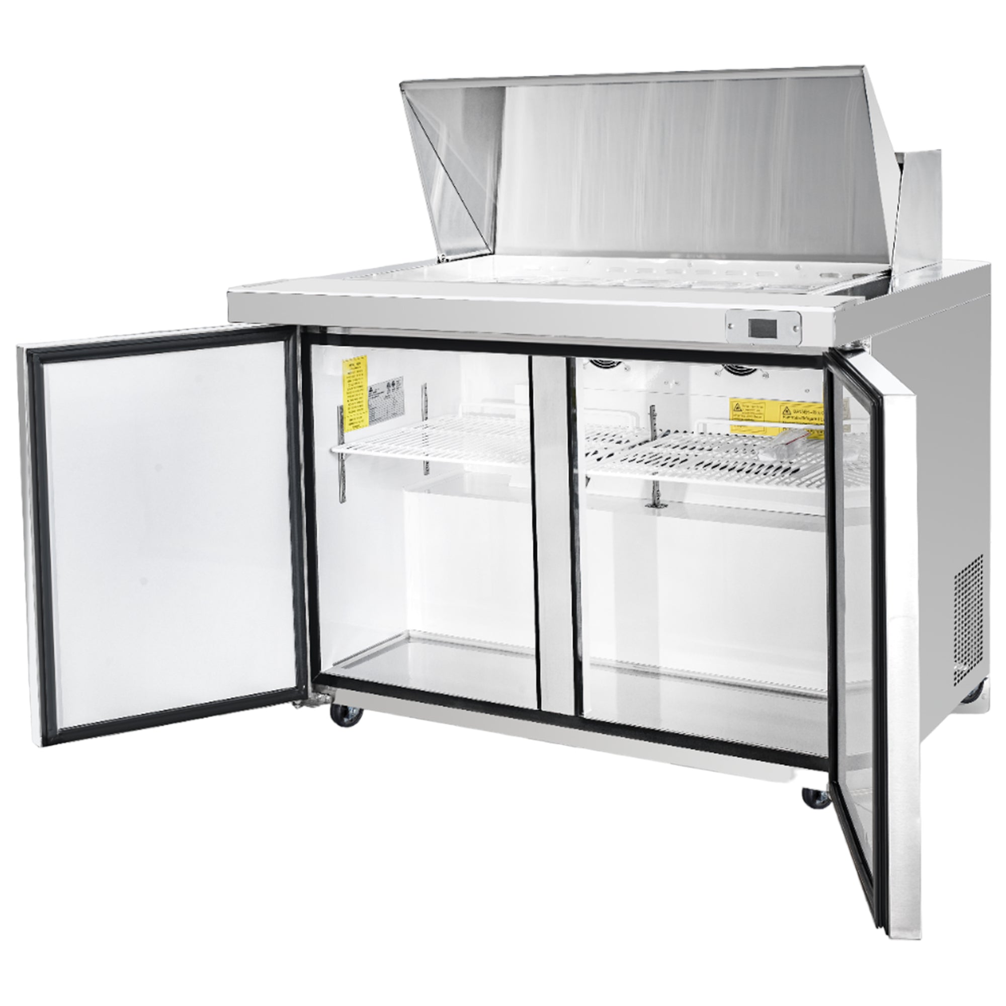 Frigos 48" Sandwich & Salad Prep Table Refrigerator, 2 Doors, Aluminum Interior, Stainless Steel Floor – FG-SWPT-48
