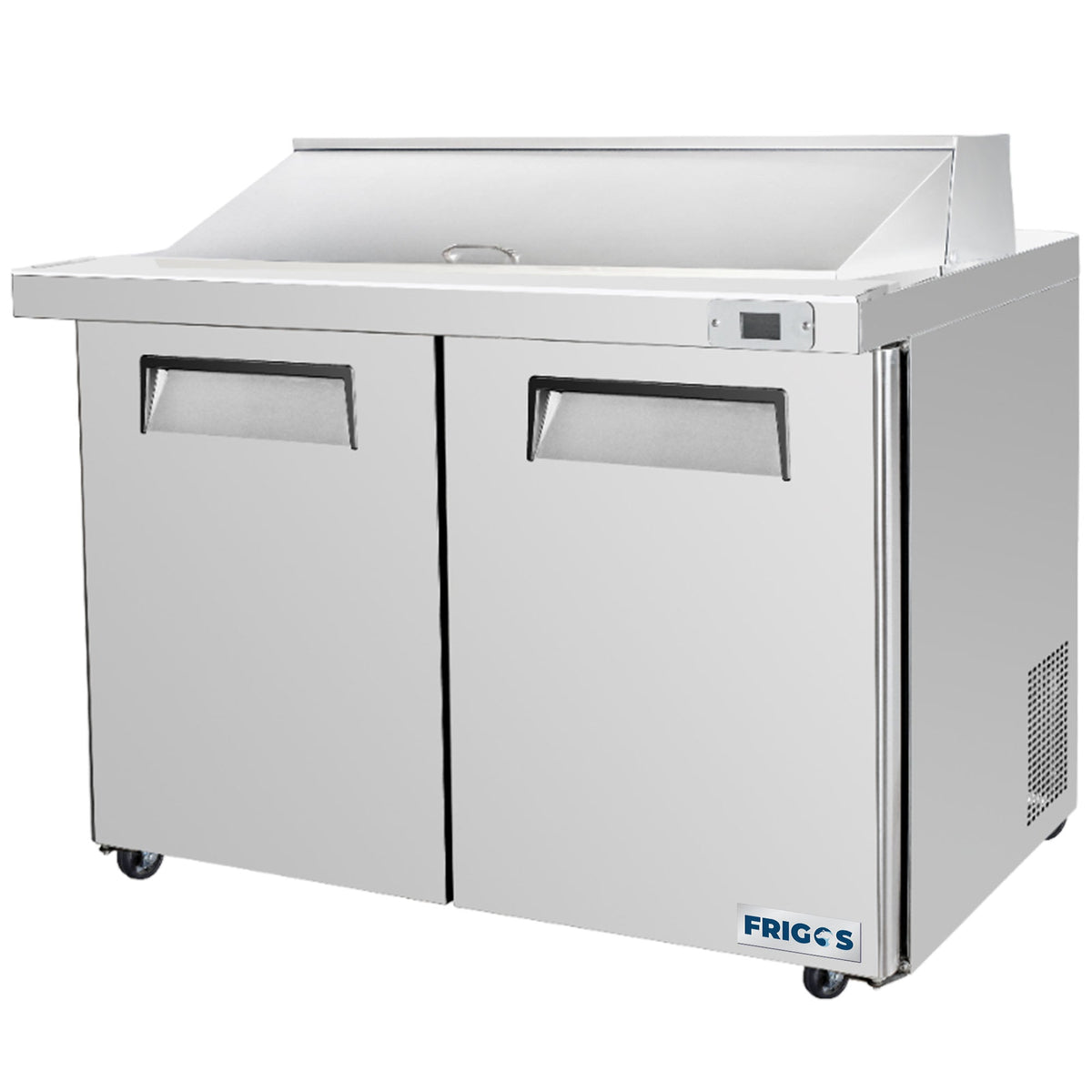 Frigos 48" Sandwich & Salad Prep Table Refrigerator, 2 Doors, Aluminum Interior, Stainless Steel Floor – FG-SWPT-48