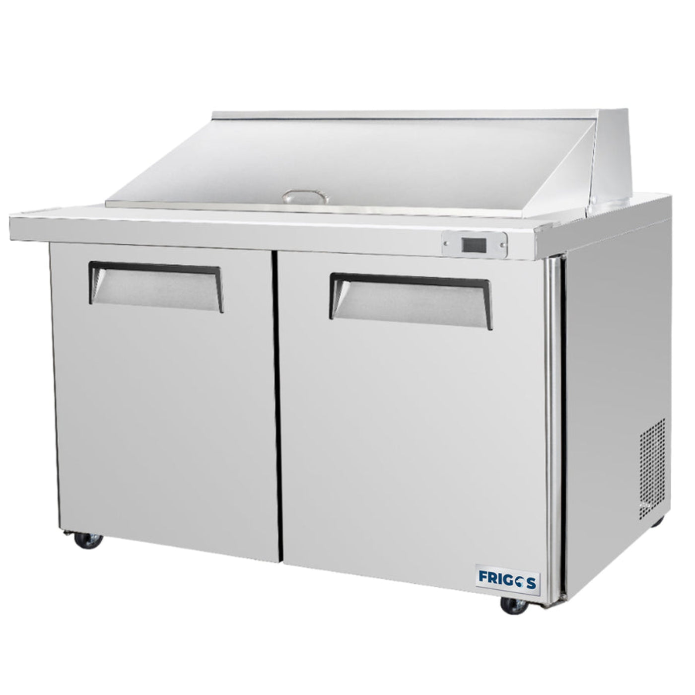 Frigos 60" Sandwich & Salad Prep Table Refrigerator, 2-Door Mega Top, Aluminum Interior – FG-SWPT-60-MT