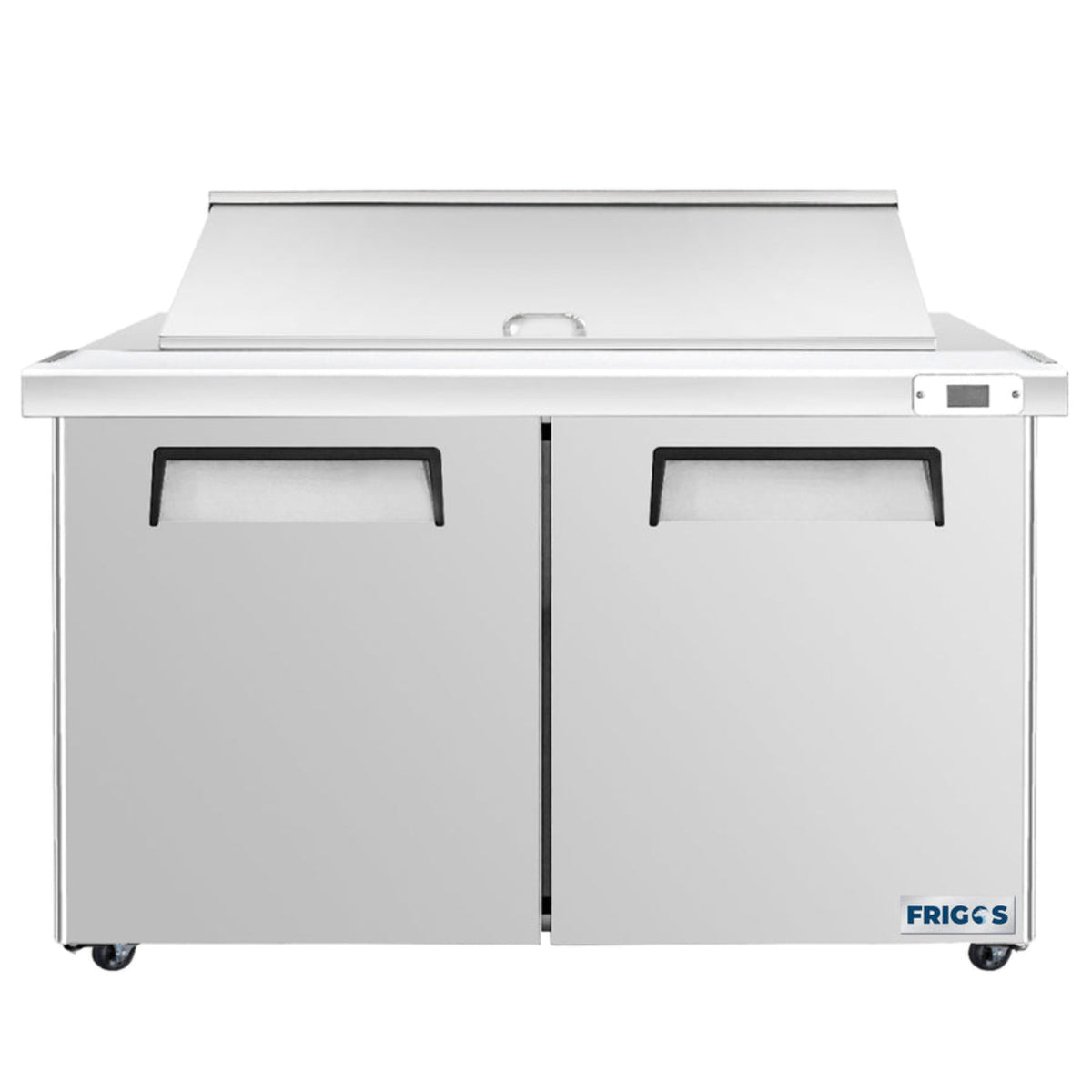 Frigos 60" Sandwich & Salad Prep Table Refrigerator, 2-Door Mega Top, Aluminum Interior – FG-SWPT-60-MT