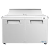 Frigos 60" Sandwich & Salad Prep Table Refrigerator, 2-Door Mega Top, Aluminum Interior – FG-SWPT-60-MT