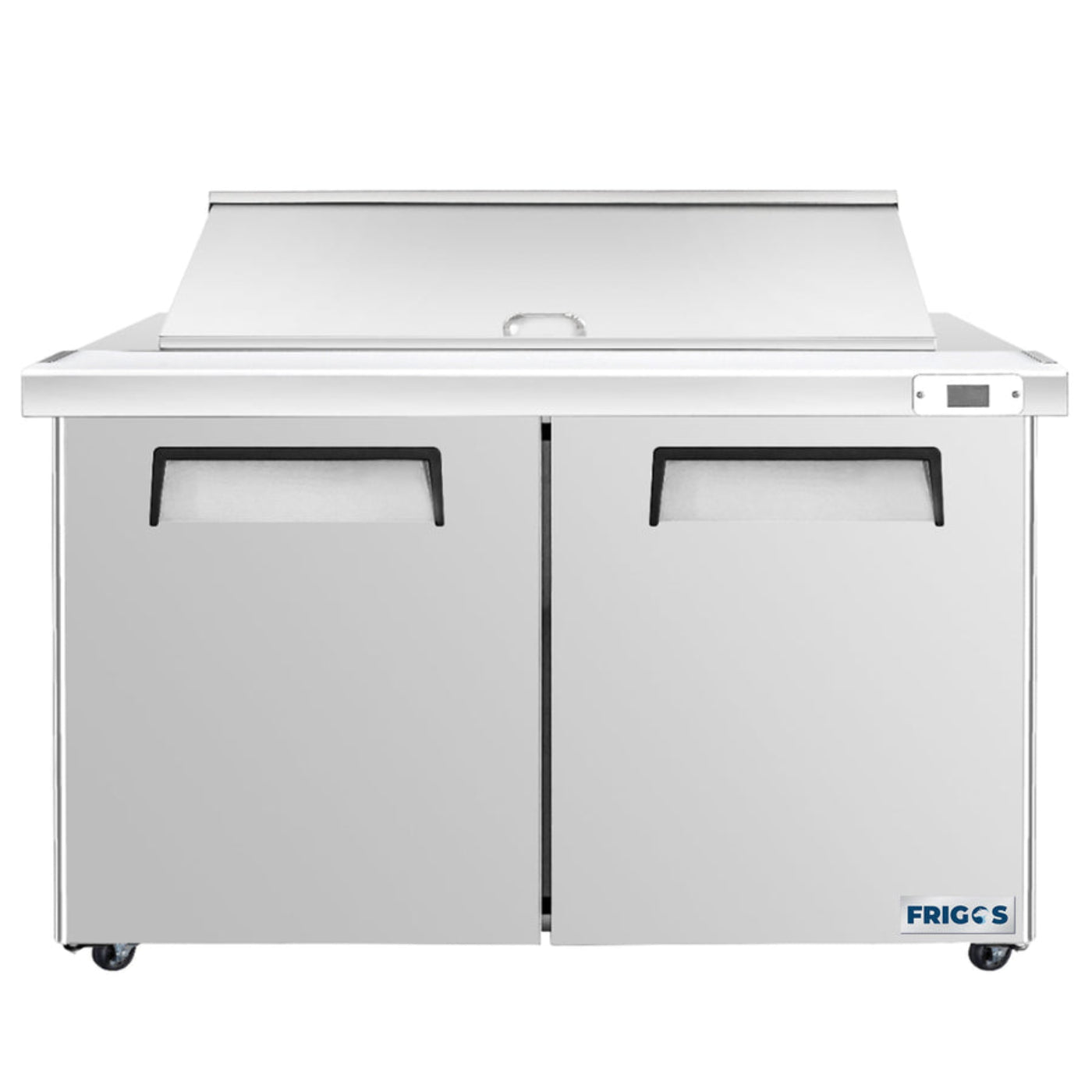 Frigos 60" Sandwich & Salad Prep Table Refrigerator, 2-Door Mega Top, Aluminum Interior – FG-SWPT-60-MT