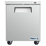 Frigos  Commercial Undercounter Refrigerator 29” Width 1 Door Frigos FG-UCRF-29 with Aluminum Interior with 304 Stainless Steel Floor - FG-UCRF-29