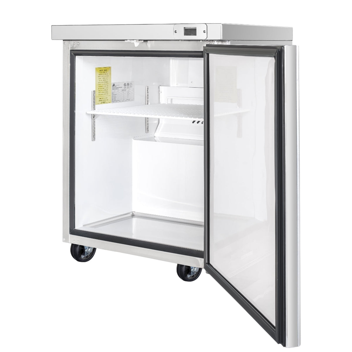 Frigos  Commercial Undercounter Refrigerator 29” Width 1 Door Frigos FG-UCRF-29 with Aluminum Interior with 304 Stainless Steel Floor - FG-UCRF-29