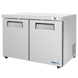 Frigos  Commercial Undercounter Refrigerator 48" Width 2 Door True Frigos FG-UCRF-48 with Aluminum Interior with 304 Stainless Steel Floor -  FG-UCRF-48