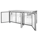 Frigos  Commercial Undercounter Refrigerator 72" Width 3 Door Frigos FG-UCRF-72 with Aluminum Interior with 304 Stainless Steel Floor - FG-UCRF-72
