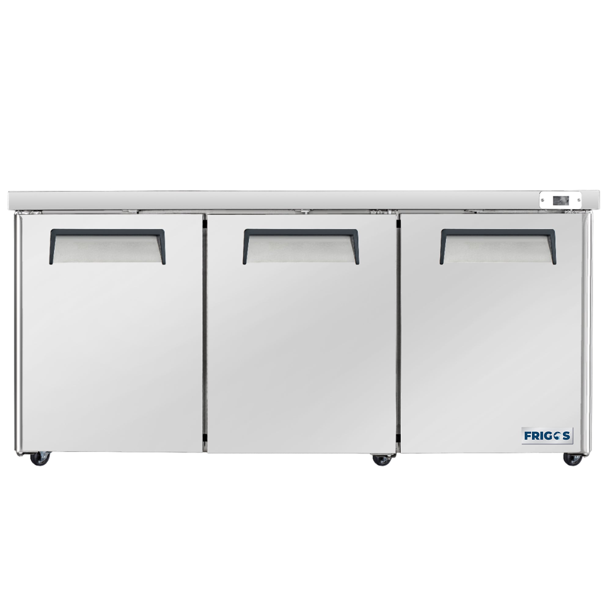 Frigos  Commercial Undercounter Refrigerator 72" Width 3 Door Frigos FG-UCRF-72 with Aluminum Interior with 304 Stainless Steel Floor - FG-UCRF-72