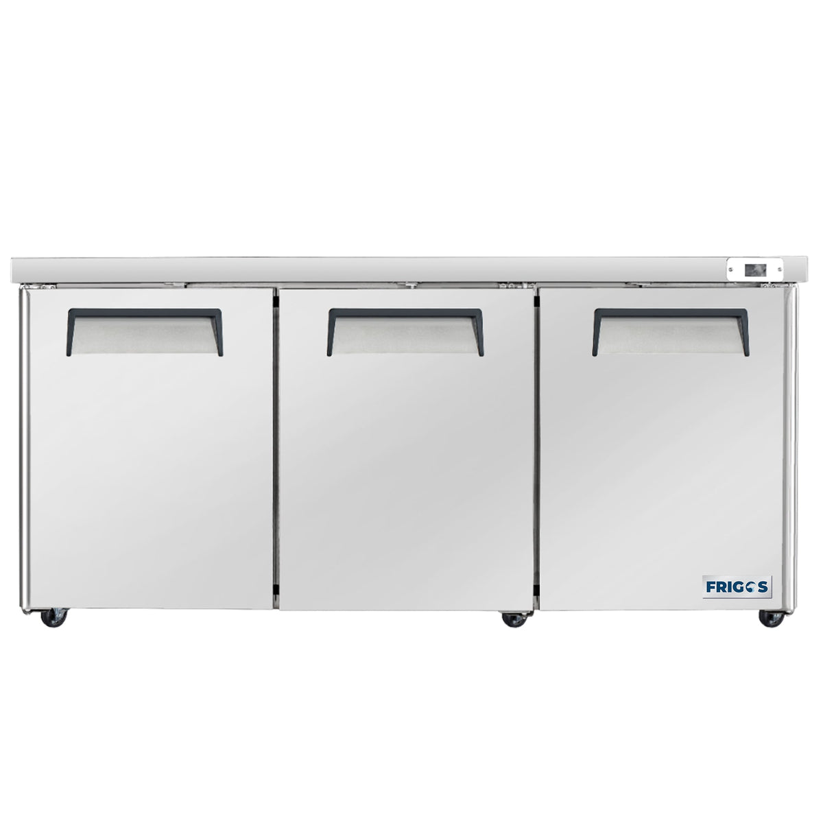 Frigos  Commercial Undercounter Refrigerator 72" Width 3 Door Frigos FG-UCRF-72 with Aluminum Interior with 304 Stainless Steel Floor - FG-UCRF-72