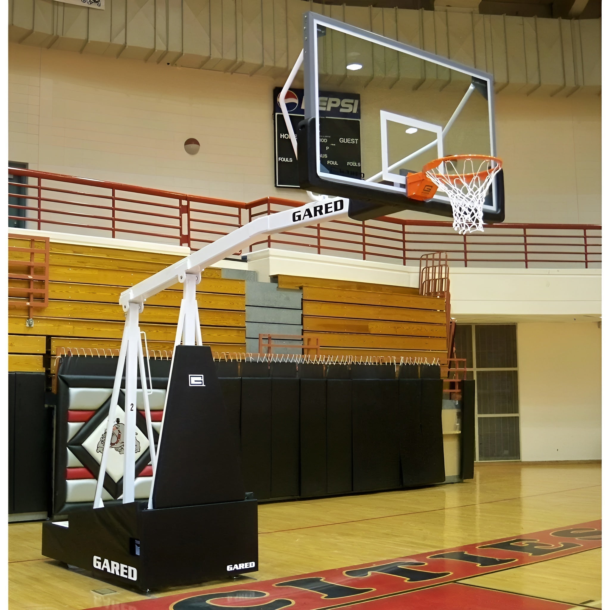 Gared Sports Hoopmaster 5 Spring-Lift Collegiate/High School Indoor Portable Basketball Hoop - 9405