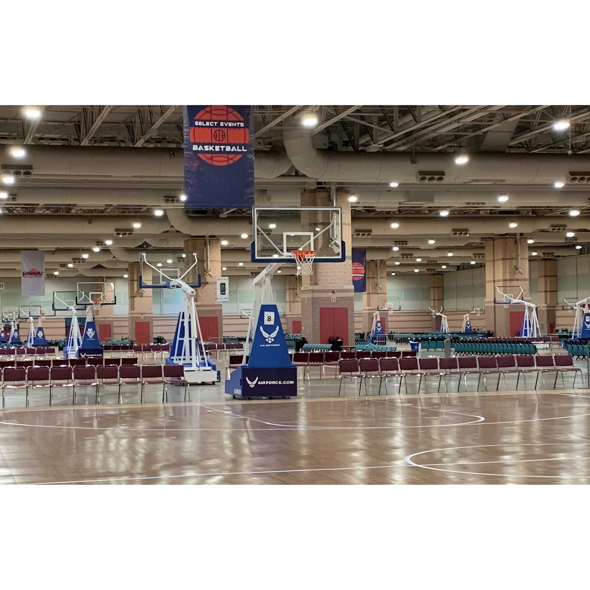 Gared Sports Hoopmaster 5 Spring-Lift Collegiate/High School Indoor Portable Basketball Hoop - 9405
