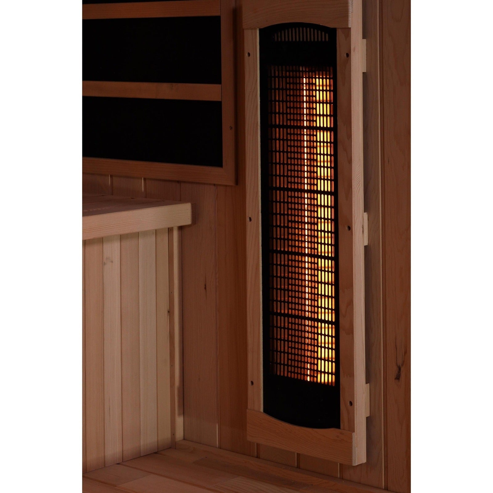 Golden Designs 3-Person Full Spectrum PureTech™ Near Zero EMF Infrared Sauna with Himalayan Salt Bar