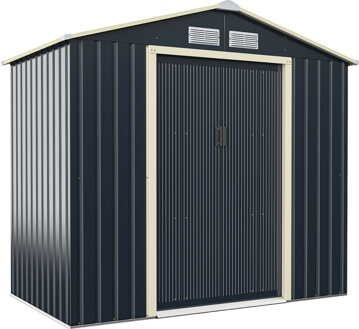 Costway Metal Storage Shed 7' x 4' with Sliding Double Lockable Doors New - GT3731GR+