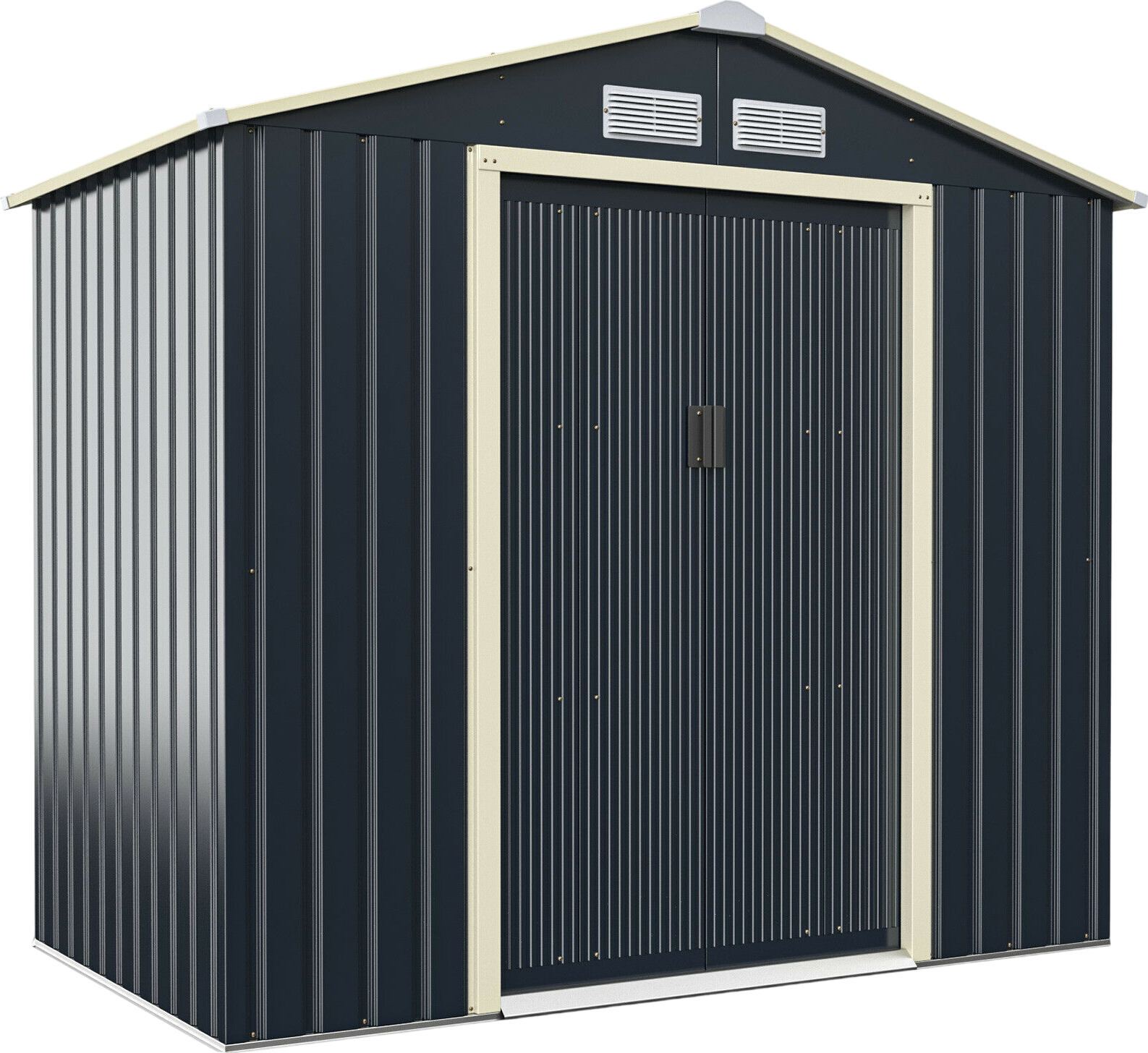 Costway Metal Storage Shed 7' x 4' with Sliding Double Lockable Doors New - GT3731GR+