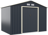 Costway Metal Storage Shed 9' x 6' with Sliding Double Lockable Doors New - GT3732GR+