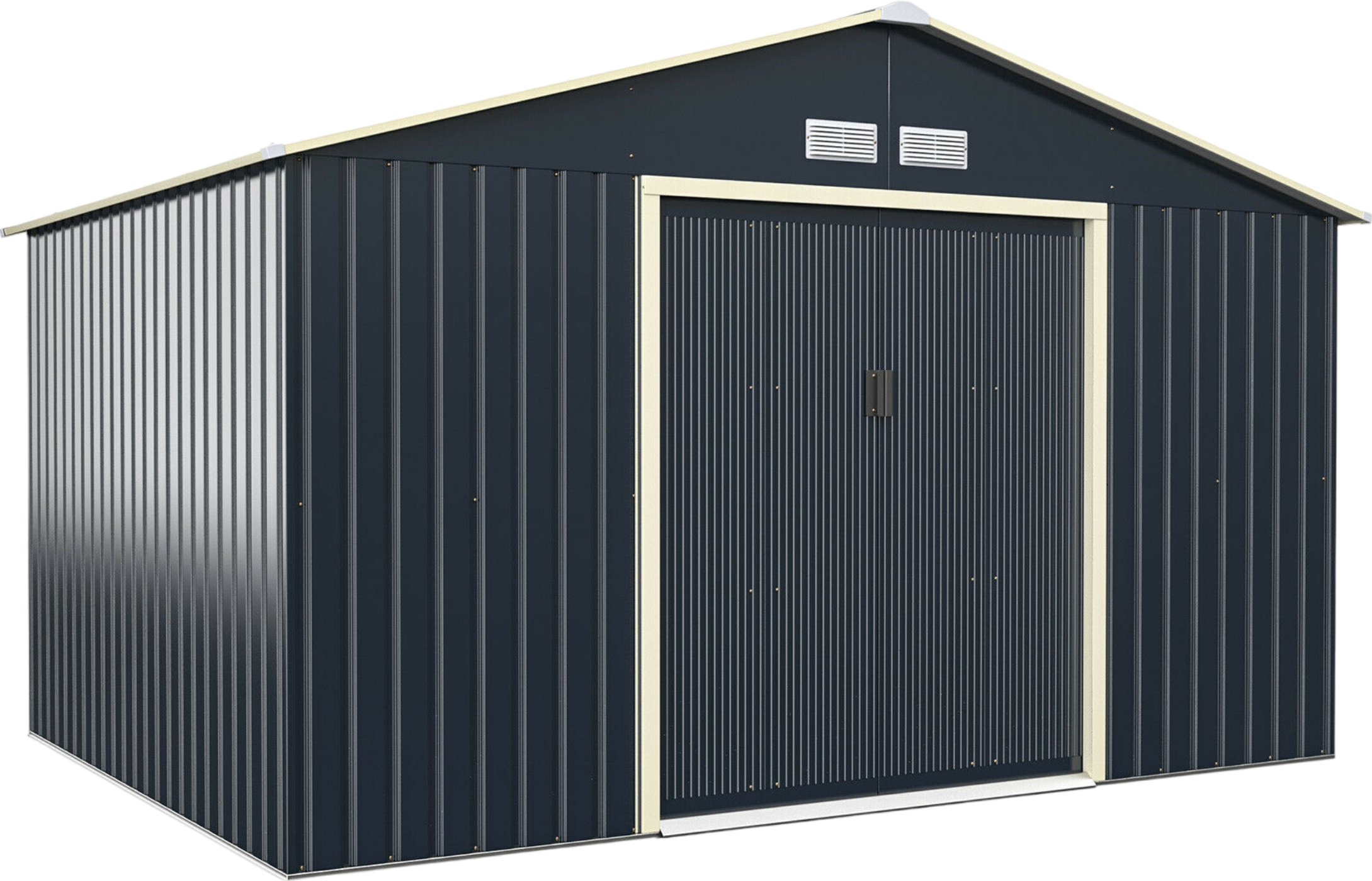 Costway Metal Storage Shed 11' x 8' with Sliding Double Lockable Doors New - GT3733GR+