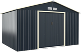 Costway Metal Storage Shed 11' x 8' with Sliding Double Lockable Doors New - GT3733GR+